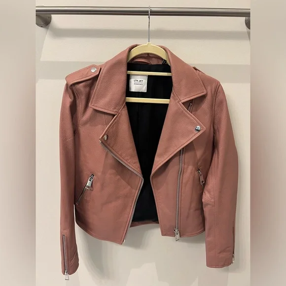 LTH JKT KAS Modern Biker Jacket Medium in Dusty Rose